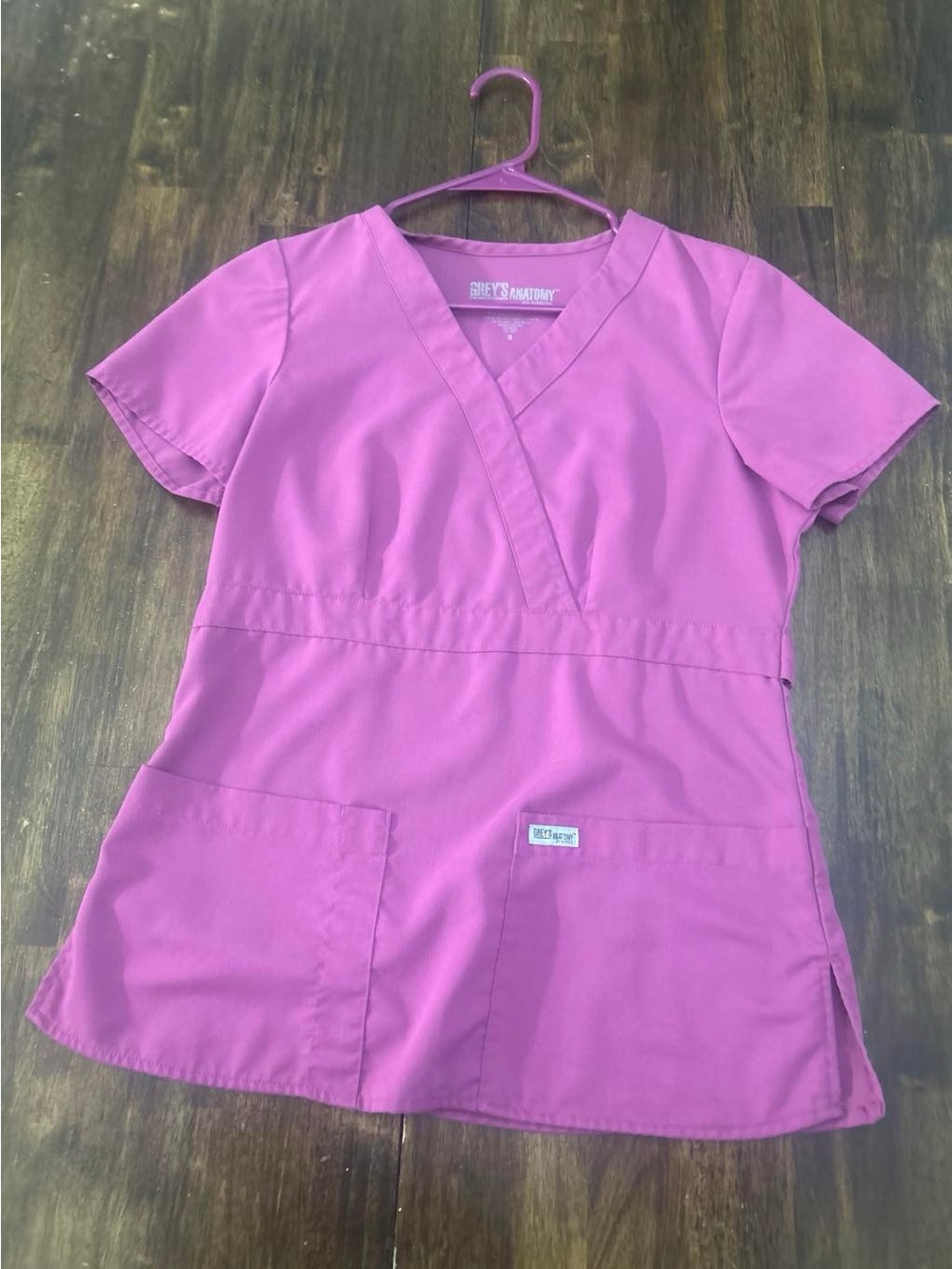 Grey's Anatomy Pink V-Neck Scrub Top